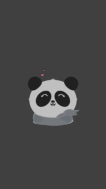 Lovely Panda, art, black, cute, grey HD phone wallpaper
