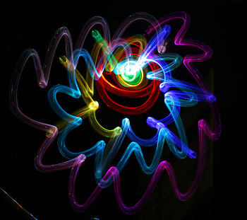 Abstract, Multicolored, Motley, Wavy, Glow, Painting, Exposition, Exposure, Light Painting HD wallpaper