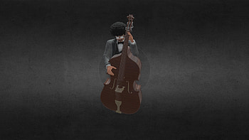 Bassist with double bass, Upright bass animation, 3D model, Imanboer HD wallpaper