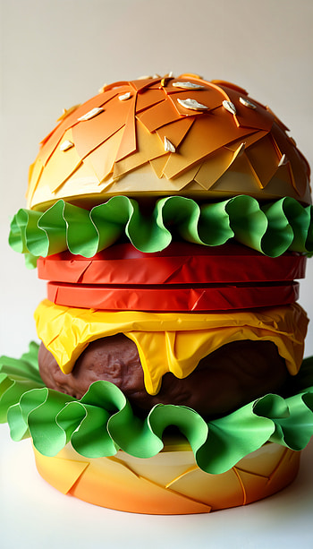 Delicious Hamburger for Your , paper art, colorful HD phone wallpaper