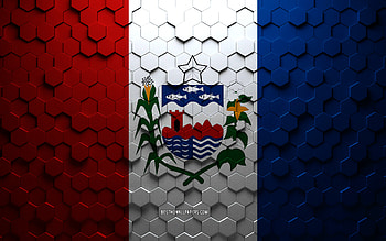 Flag of Alagoas, honeycomb art, Alagoas hexagons flag, Alagoas, 3d hexagons art, Alagoas flag HD wallpaper