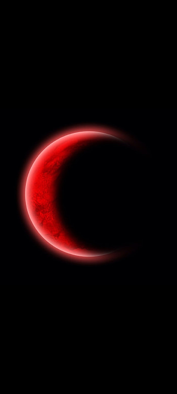 LoveLife, red, crescent, moon, night, black HD phone wallpaper
