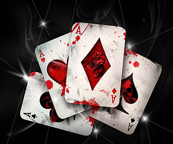 blood aces, ace, blood, black and red, bloody HD wallpaper