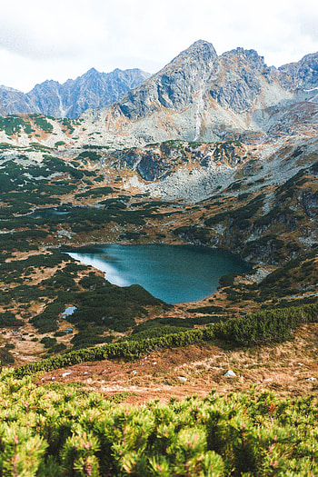 Mountain lake, landscape, nature HD phone wallpaper