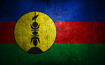 New Caledonian metal flag, grunge art, oceanian countries, Day of New Caledonia, national symbols, New Caledonia flag, metal flags, Flag of New Caledonia, Oceania, New Caledonian flag, New Caledonia HD wallpaper