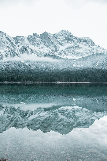 Winter, Nature, Mountains, Snow, Lake, Forest HD phone wallpaper
