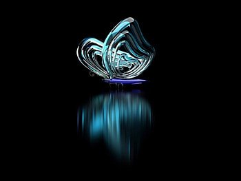 butterfly shining in the dark, ice blue, black, butterfly, art HD wallpaper