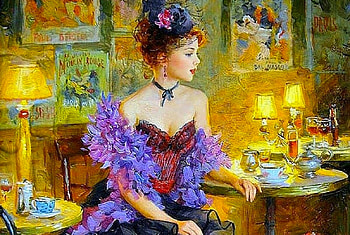 Parisian Girl, razumov, digital, art, fantasy, painting, beautiful, girl, woman HD wallpaper