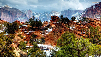 Zion National Park In Winter, Winter, Rocks, Park, National, Zion HD wallpaper