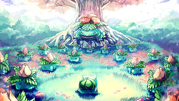 Bulbasaur, Mysterious garden, Enchanting plants, Evolutionary journey HD wallpaper