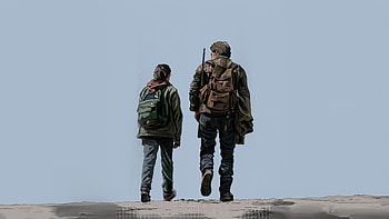 Joel And Ellie, the-last-of-us-tv-series, the-last-of-us, tv-shows, minimalism, minimalist, artist, artwork, digital-art HD wallpaper