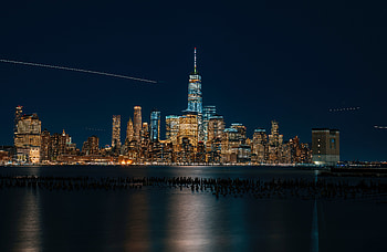 New york, buidlings, city, night HD wallpaper