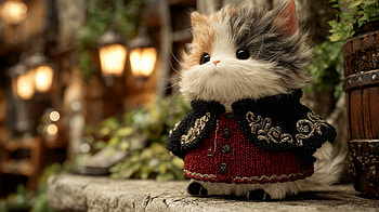 Cat - Garden, cat, toy animals, AI Art, cute, cute cat HD wallpaper