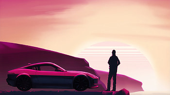 Synthwave Ftype Retro Rider, synthwave, retrowave, artist, artwork, digital-art, retro, cars, artstation, alone HD wallpaper