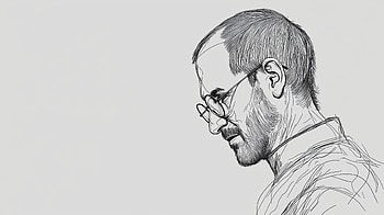 Elegant Line Art of Steve Jobs -, Steve Jobs HD wallpaper