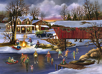 An Old Fashioned Christmas F1, winter, December, art, beautiful, illustration, artwork, scenery, occasion, wide screen, holiday, painting, Christmas, snow HD wallpaper