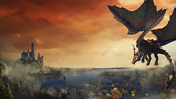 Video Game, Ashes Of Creation, Dragon, Flying, Fantasy Castle HD wallpaper