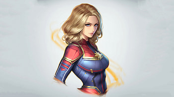 Captain Marvel Minimal Art , captain-marvel, superheroes, artist, artwork, digital-art, deviantart, minimalism, minimalist HD wallpaper