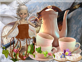 Tee Fairy, fairy, teacup, food, tee HD wallpaper