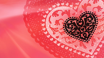 abstraction, pink, heart, pattern HD wallpaper