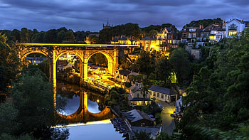 Knaresborough, Town, Spa, Bridge, Great Britain, Hills, Night, United Kingdom, Medieval, North, Stone, River, Yorkshire, Harrogate, Water, England, City, Houses, Nidd, Buildings, Lights HD wallpaper