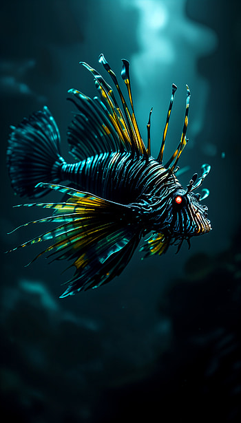 Majestic Lionfish: A Stunning , fish, underwater, marine life, ocean HD phone wallpaper