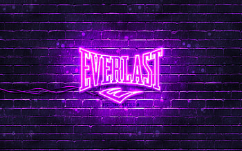 Everlast violet logo, , violet brickwall, Everlast logo, brands, Everlast neon logo, Everlast HD wallpaper