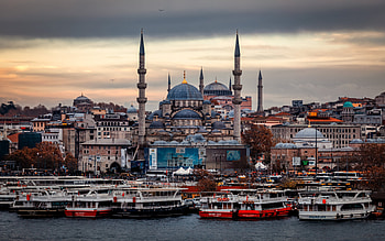 Blue Mosque, Istanbul, evening, sunset, mosque, Istanbul cityscape, mosques of Istanbul, Turkey HD wallpaper