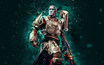 Zavala, , turquoise neon lights, Destiny 2, creative, Commander Zavala, Destiny characters, Zavala Destiny HD wallpaper