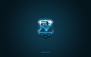Azul Claro Numazu, Japanese football club, blue logo, blue carbon fiber background, J3 League, football, Numazu, Japan, Azul Claro Numazu logo HD wallpaper
