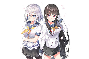 Anime girls, Hamakaze, Isokaze, Kancolle, anime HD wallpaper