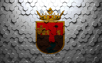 Flag of Chiapas, honeycomb art, Chiapas hexagons flag, Chiapas 3d hexagons art, Chiapas flag HD wallpaper