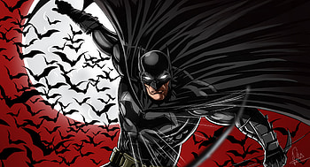 Batman Red Bats, batman, superheroes, artwork, artist, artstation HD wallpaper