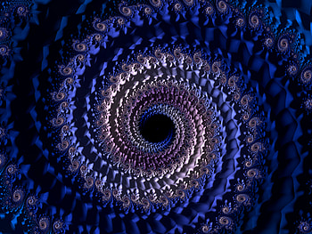 Blue fractal, vortex, swirling, 3D HD wallpaper