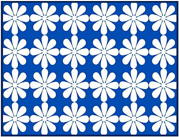 Daisy Chains, on blue, white daisies, flowers, art HD wallpaper