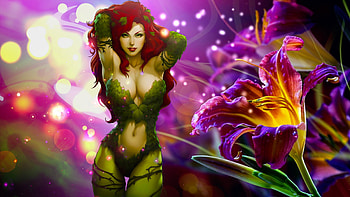 Poison Ivy, digital, fantasy, art, , flowers HD wallpaper