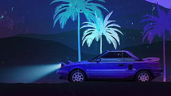 Classic Car Away From Retro City , retro, artist, artwork, digital-art HD wallpaper
