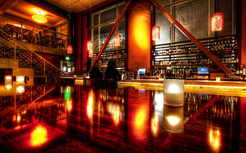 elegant bar r, wood, lights, bottles, r, bar HD wallpaper