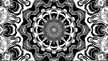White Black Fractal Lines Circles Abstraction Abstract HD wallpaper