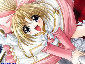 big smile, pink dress, anime girl, anime HD wallpaper