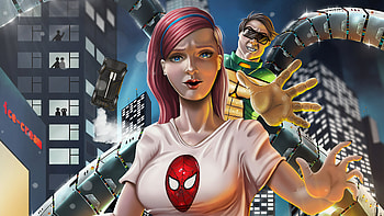 Mary Jane Watson, Dr. Octopus battle, Superheroes , Epic HD wallpaper