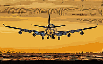 Passenger aircraft, , vector art, Passenger aircraft drawing, creative art, Passenger aircraft art, vector drawing, abstract aircraft, British Airways, Harbor International Airport HD wallpaper