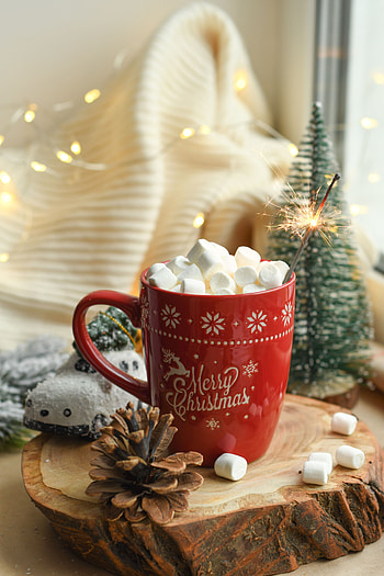 Holidays, New Year, Cup, Christmas, Mood, Mug, Zephyr, Marshmallow HD phone wallpaper