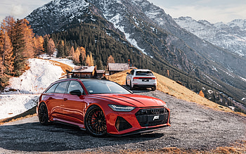 Audi RS6, 2022, Audi RS Q8, new cars, exterior, new white RS Q8, red RS6, ABT, German cars, Audi HD wallpaper