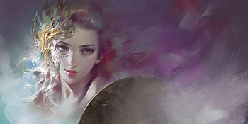 Masked beauty, superb, purple, frumusete, art, cai dongyan, mask, gorgeous, face, girl HD wallpaper