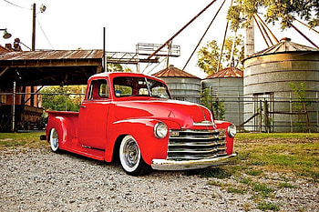 Kustom-Red-1952-Chevy-3100-Series-Pickup, Whitewalls, Classic, GM, Red HD wallpaper