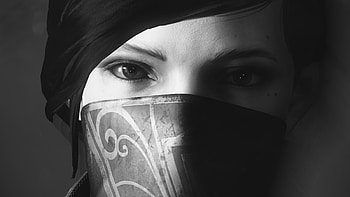 Emily Kaldwin Deep Eyes Dishonored 2 , dishonored-2, games, xbox-games, ps-games, monochrome, black-and-white HD wallpaper