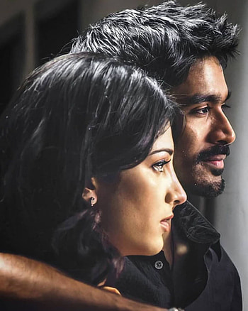 Dhanush & Shrutee, lip, eyebrow HD phone wallpaper
