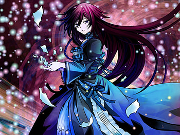 Anime, Snow, Girl, Dress, Brunette, Scraps HD wallpaper