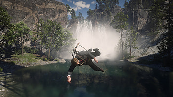 Red Dead Redemption 2 : Epic Waterfall Adventure, video game, Red Dead Redemption 2 HD wallpaper